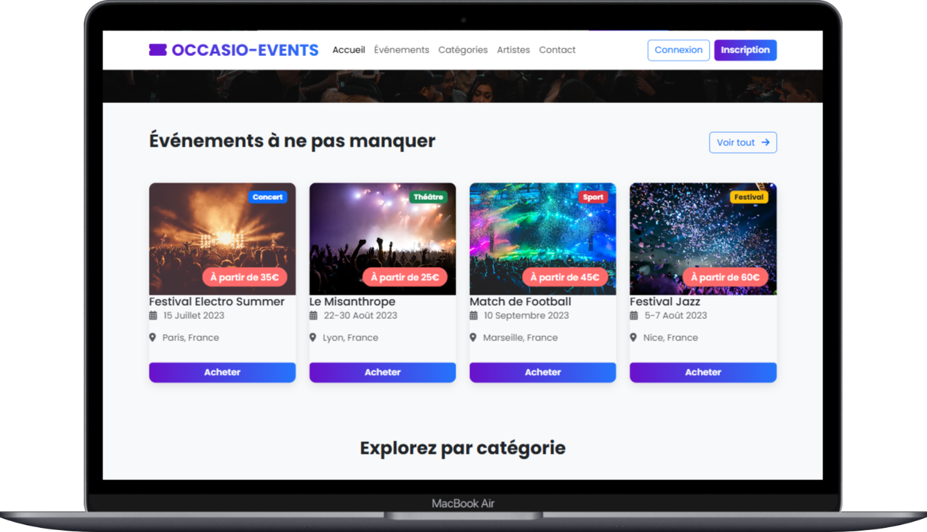 Site web Occasio Events